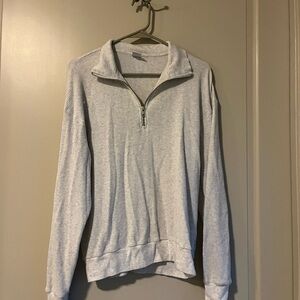 TNA Heather Gray Zip-Up Sweater